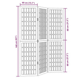 Room Divider 3 Panels Black Solid Wood Paulownia 358765