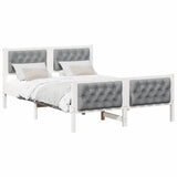 Bed Frame Light Grey 150 x 200 cm Solid Pine Wood 3394287
