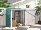 3.3 x 3.4ft Lean To Steel Garden Shed, with Locking Door - Green T3398P552670