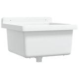 Sink Washbasin for Wall Mounting White 40x40x24 cm Resin 4002793