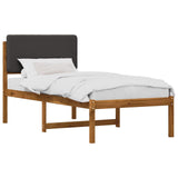 Bed Frame with Upholstered Headboard Natural and Dark Grey 904361