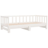 Day Bed with Trundle without Mattress White 90x200 cm Solid Wood 836157