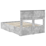 Bed Frame Concrete Grey 135 x 190 cm Engineered Wood 3409998