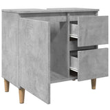 Sink Cabinet Concrete Grey 65x33x60 cm Engineered Wood 857119