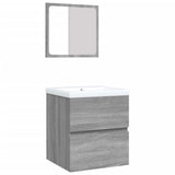 Bathroom Sink Cabinet with Basin and Mirror Grey Sonoma 3114177