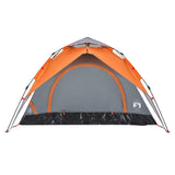 ZNTS Camping Tent Dome 3-Person Grey and Orange Quick Release 4004179