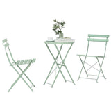 Folding Bistro Set 3 pcs Seafoam Steel 42002970
