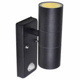 LED Wall Lamp Stainless Steel Cylinder Shape Black with Sensor 41097