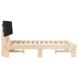 Bed Frame with Upholstered Headboard Black 140 x 200 cm 877346