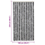 Fly Curtain Grey and Black 100x230 cm Chenille 377331