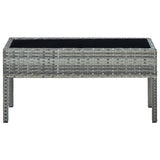Garden Table Grey 75x40x37 cm Poly Rattan 45905