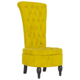 High Back Chair Yellow Velvet Button Design 352469