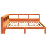 Bookcase Bed without Mattress Wax Brown 135x190 cm Solid Wood Pine 3324399