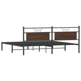 Bed Frame without Mattress Brown Oak 193x201 cm Engineered Wood 4106847