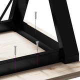 Dining Table Y-Frame 70x70x75.5 cm Solid Wood Pine and Steel 3282781