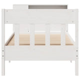 Bookcase Bed without Mattress White 100x200cm Solid Wood Pine 3323198