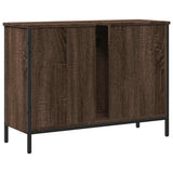 Bathroom Sink Cabinet Brown Oak 80x30x60 cm Engineered Wood 842455