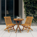 Garden Dining Set Natural Teak Solid Teak Wood Compact Foldable 3087188