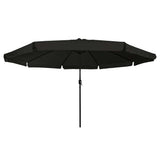 Garden Parasol Black 394 x 394 x 248 cm Polyester and Steel 42003642