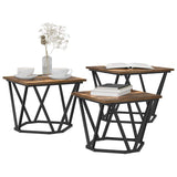 Coffee Table 3 pcs Smoked Oak Engineered Wood and Steel 868281