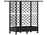 Raised Bed with Trellis and Roof Black 124 x 40 x 127 cm PP 3423034