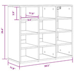 Shoe Cabinet Concrete grey 77.5 x 30 x 67 cm Engineered wood 808715