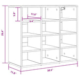 Shoe Cabinet Concrete grey 77.5 x 30 x 67 cm Engineered wood 808715