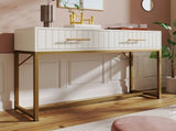 Dressing Table With 2 Drawers 75 Cm High ,Chest Drawers Bedroom Highboard White Sideboard Chest WF319173AAW