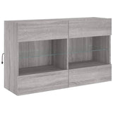 TV Wall Cabinet with LED Lights Grey Sonoma 98.5x30x60.5 cm 837111