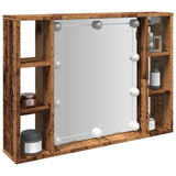 Mirror Cabinet with LED Old Wood 76x15x55 cm Engineered Wood 857001