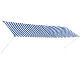 Retractable Awning 400x150 cm Blue and White 143751