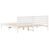Bed Frame with Headboard White 180 x 200 cm Solid Pine Wood 872279