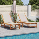 ZNTS Sun Loungers 2 pcs Grey Solid Wood Acacia and Textilene 3279249