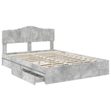 Storage Bed Concrete Grey 150 x 200 cm Engineered Wood 3413085