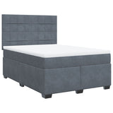 Box Spring Bed with Mattress Dark Grey 140x190 cm Velvet 3290907