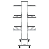 Laundry Drying Rack with Wheels 89x64x129 cm Aluminium 154603