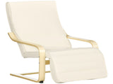 Wooden Lounging Chair Deck Relaxing Recliner Lounge Seat with Adjustable Footrest & Removable T3398P328107