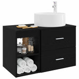 Bathroom Furniture Set 2 pcs Black Oak Engineered Wood 3403929