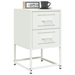 ZNTS Bedside Cabinet White 36x39x60.5 cm Steel 846468