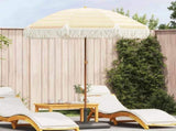 Beach Parasol Yellow and White 160 x 160 x 196 cm 42006679