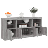 Sideboard with LED Lights Grey Sonoma 142.5x37x67 cm 3209070