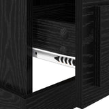 Bedside Cabinet Black Oak 39 x 39 x 67.5 cm Engineered Wood 881342