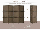 4-Panel Room Dividers with Shelves, Wave Fibre Freestanding Folding Privacy Screen Panels, Partition T3398P330517