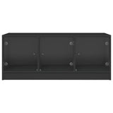 Coffee Table with Glass Doors Black 102x50x42 cm 836414