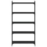 Bookcase 5-Tier Black 80x30x154 cm Engineered Wood 837677