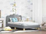 Toddler Bed Frame with Headboard Light Grey 70 x 140 cm Fabric 42011039
