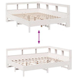 Bookcase Bed without Mattress White 140x200 cm Solid Wood Pine 3324422