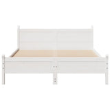 Bed Frame without Mattress White 150x200 cm King Size Solid Wood Pine 855589