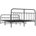 Metal Bed Frame without Mattress with Footboard Black 183x213cm 352601