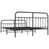 Metal Bed Frame without Mattress with Footboard Black 183x213cm 352601